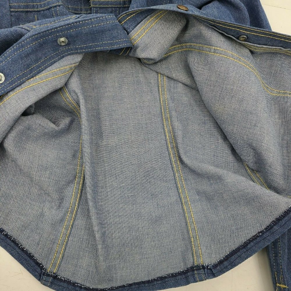 Vintage Cheap Jeans Denim Shirt Womens S? Long Sleeve Snap Front - Picture 5 of 5
